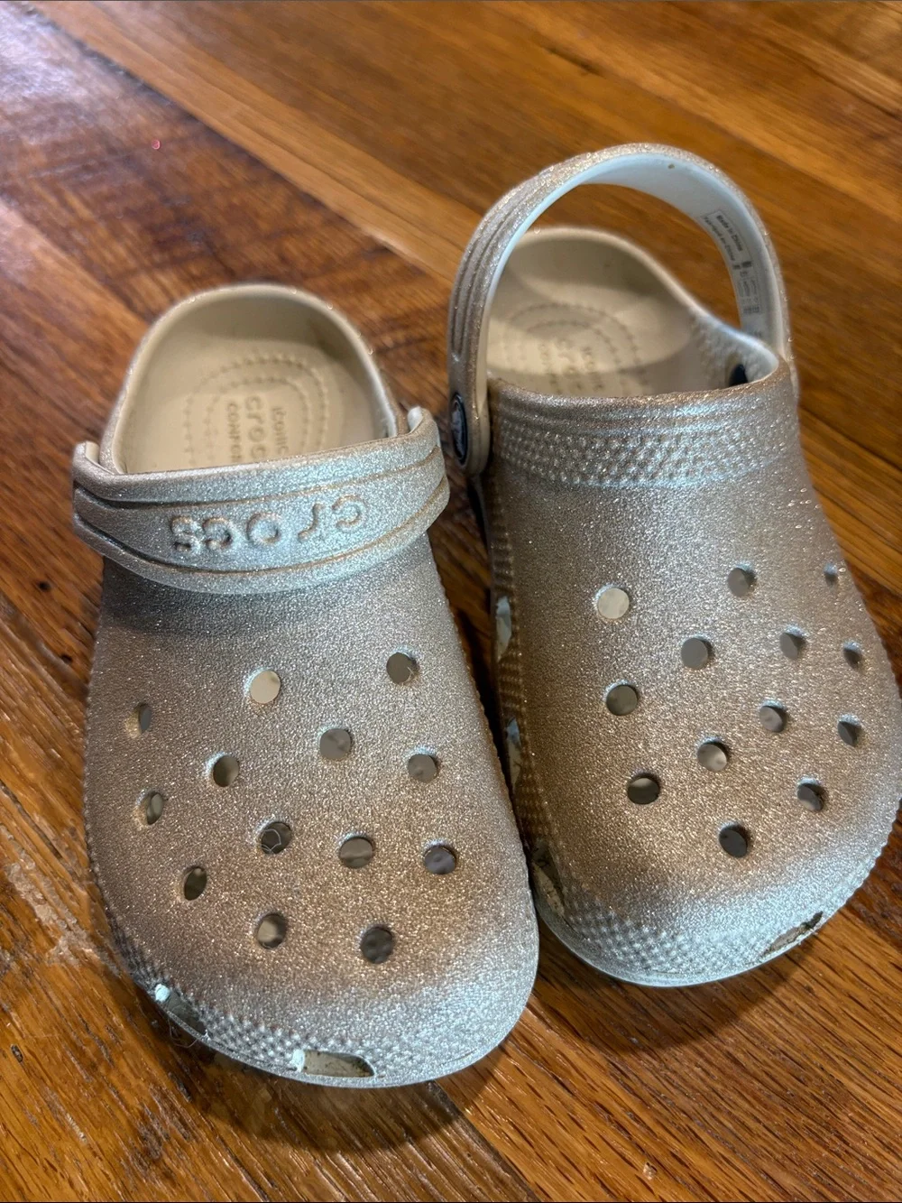CROCS Kids Glitter Foam Clog - Metallic Gold